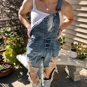 LF Dawson Ripped Denim Overalls